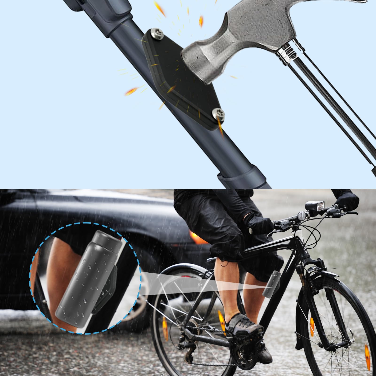 Zequech Bike Airtag Locator Étui de protection, robuste, résistant à l'usure, anti-perte, antivol, compatible avec tracker, positionnement en temps réel et outil de recherche de voiture, spécialement