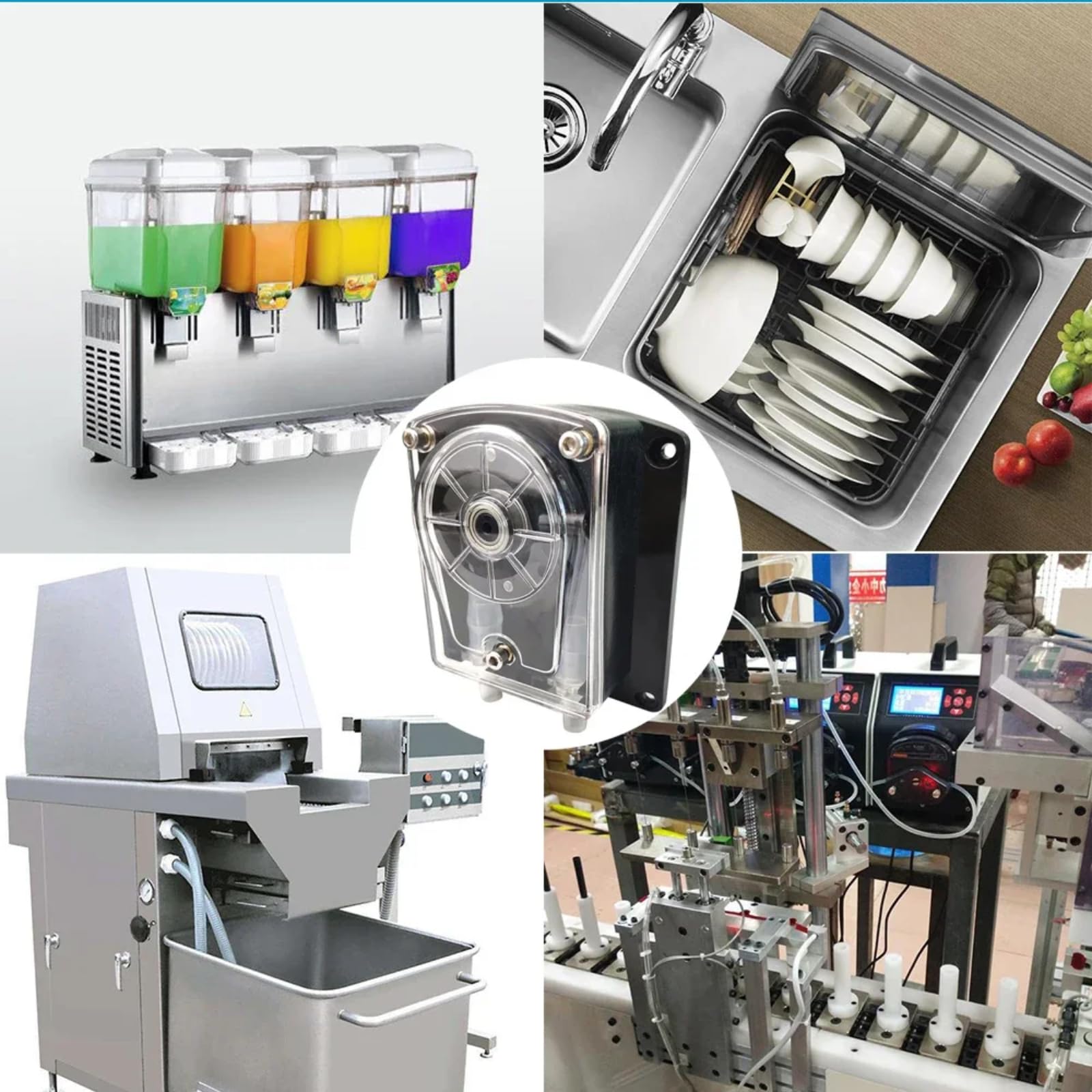 Bomba peristáltica de flujo grande, 1500 ml/min Bomba dosificadora de líquidos con 2 rodillos y tubo PHARMED BPT apto para uso alimentario, para análisis químicos en laboratorios y acuarios(24V)