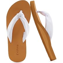 Evshine Womens Flip Flops, Comfortable Yoga Mat Thong Sandals with Soft Knit Straps, Moderate Arch Support, Summer Sandals for Home, Beach, Pool, Travel