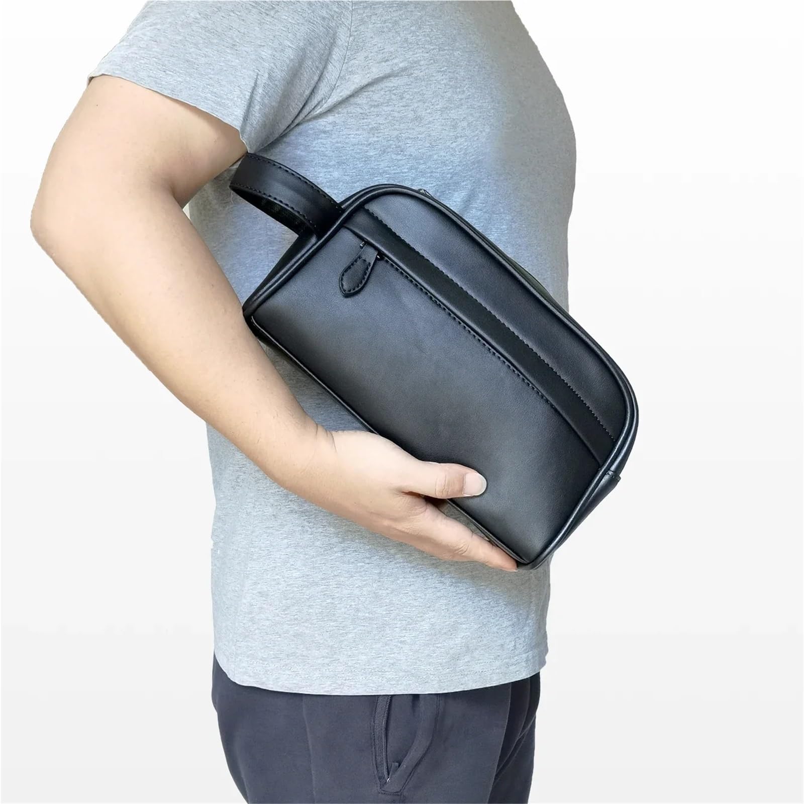 Generico Pochette Uomo Borsa a mano da uomo, borsa polso in pelle, pochette lavoro