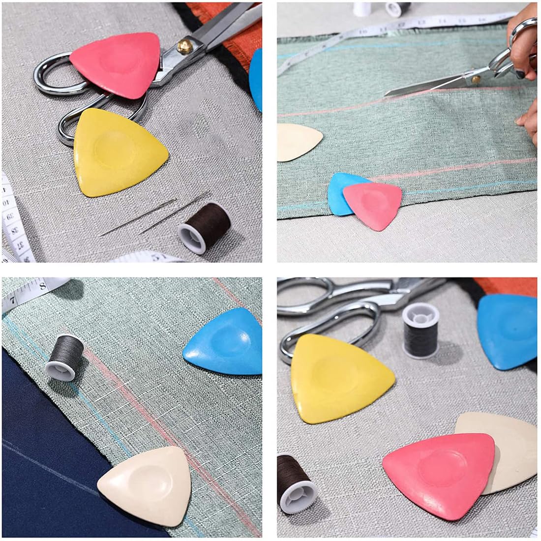 PSOWQ Craie Couture - Crayon Couture De Couleur, Triangle De Haute Qualité Craie Tailleur, Stylo Couture Convient Au Marquage De Divers Tissus Et Cuirs, 8 Stück, 4 Farben