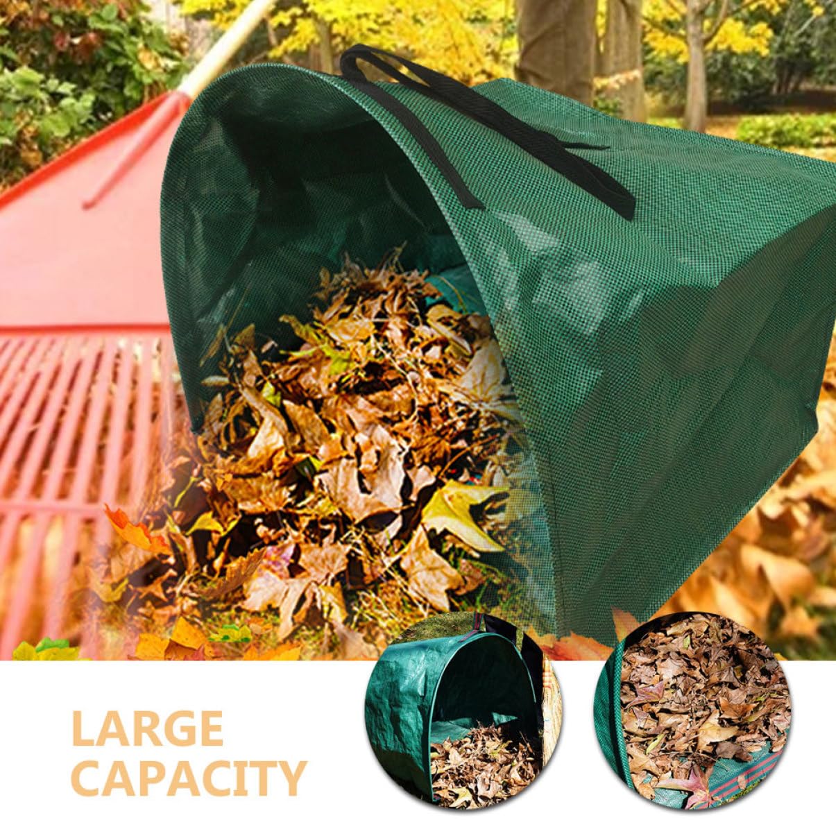 Mipcase Sacco Da Giardino Per Foglie e Rifiuti Sacco Paletta Riutilizzabile Manici Rinforzati Adatto Per Raccolta Di Detriti Da Prato e Giardino in Modo Efficiente
