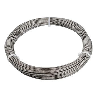 Wire Rope 304 Stainless Steel Vinyl Coated Wire Rope, 2mm Wire Diameter 7x7 Strand Core Wire Rope for Rope Net Accessories Clothesline VXHCS Color Plastic Coating 2mm, Size 10m