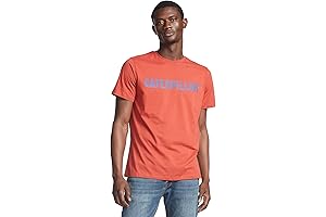 Caterpillar Men's Short-Sleeve Logo Crew Neck T-Shirt, Modern Slim Fit