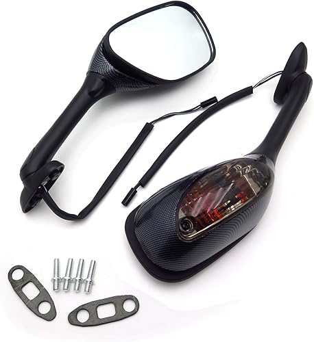 Espejos direccionales integrados SMT compatibles con Suzuki Gsx-R Gsxr 1000 Carbon Smoke 2005-2012 [B00RW3OTJ6]