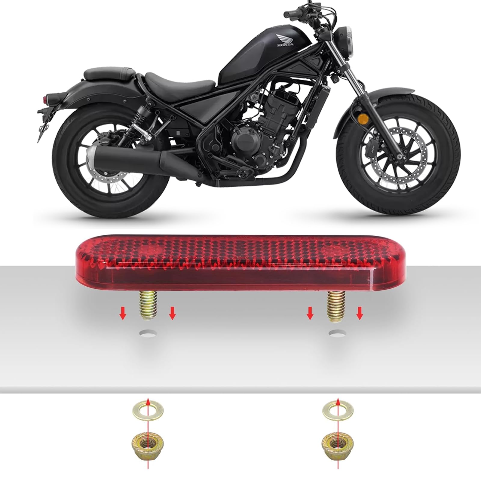 2 PCS Catadioptrico Moto,Reflector para Matrícula Motocicleta Excelente Visibilidad Seguridad,Reflector Trasero Motocicleta Ideal para Motos,Bicicletas Patinetes Multifuncionales,con Tornillos M5