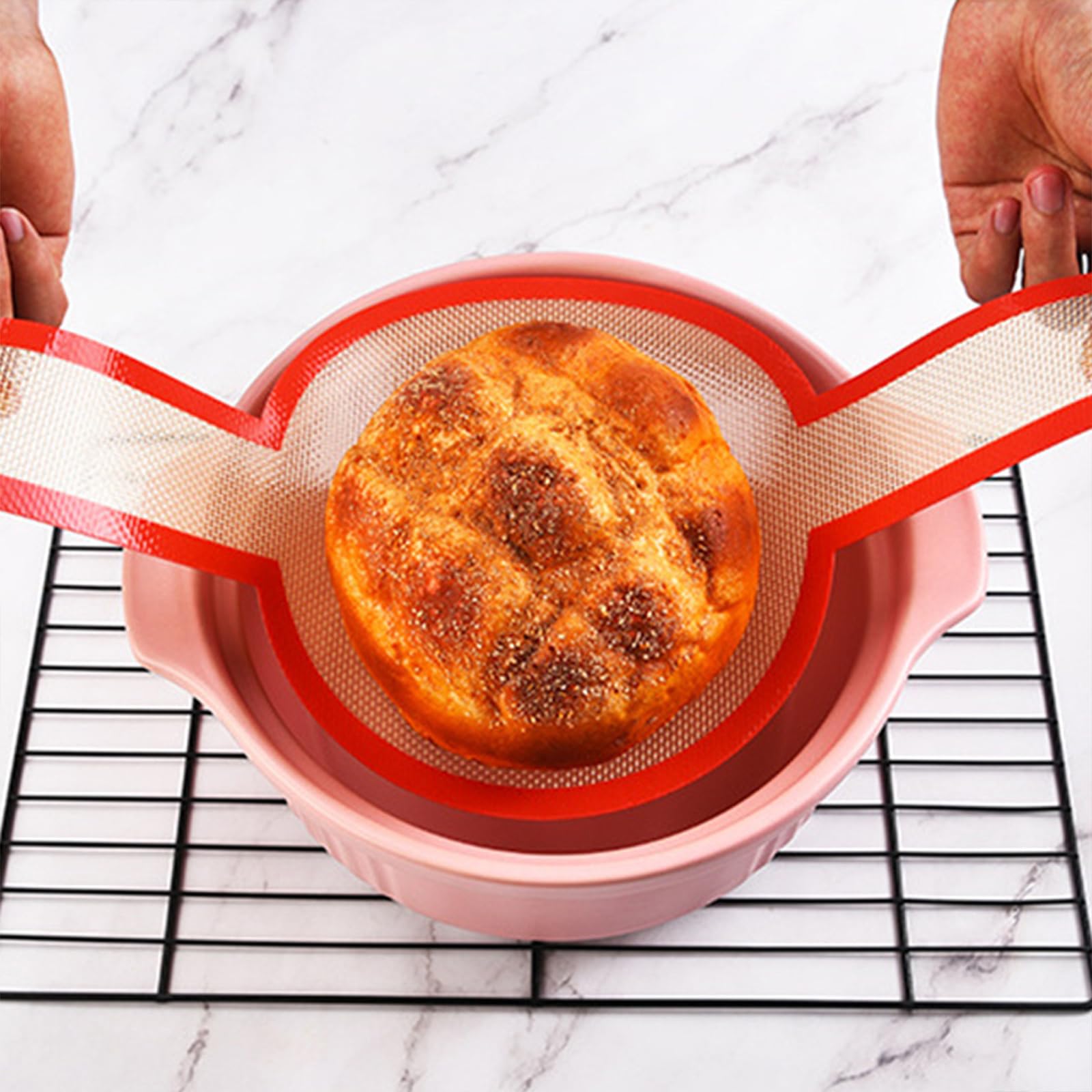 Tappetino Da Forno Antiaderente Per Pane In Silicone  Rosso  Per Forno Olandese Riutilizzabile Con~p136804875