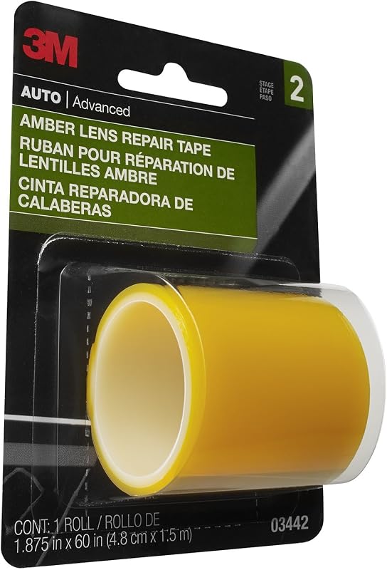Fita de reparo para lentes âmbar 3M 03442 para lanternas e luzes de sinalização – 4,76 cm x 1,52 m
