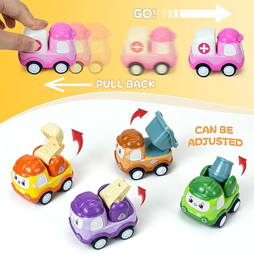 Miniatura 3 de Juguete de auto para bebé con bolsa de almacenamiento de tapete de juego, 6 piezas de mini velos de fricción para bebés, regalos de primer