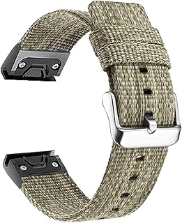 for Garmin Fenix 6 6X Pro 5 5X Plus Forerunner 945 935 Approach S60 S62 Easy fit Woven Nylon Watchband Quick Release Wrist Strap (Color : Green, Size : Forerunner 935 945)