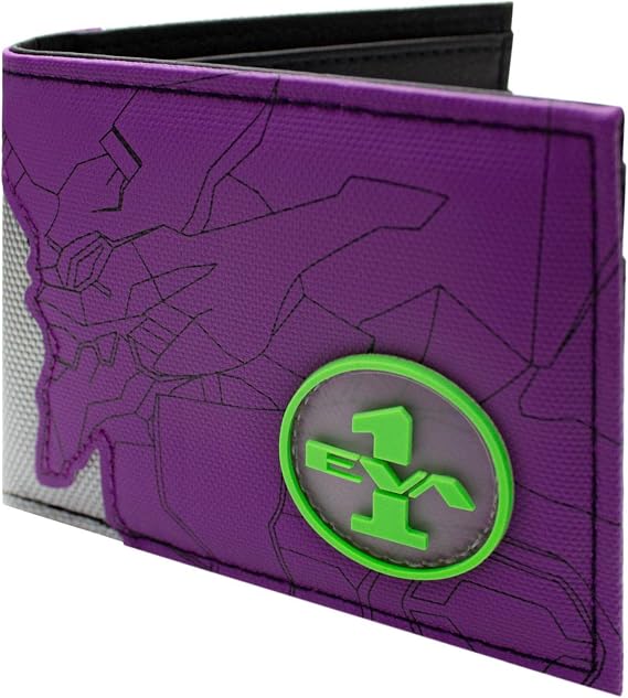 Animation Evangelion Theatrical ROBO-DOU Unit-01 Mecha Wallet Bi-Fold ID & Card Holder, Purple
