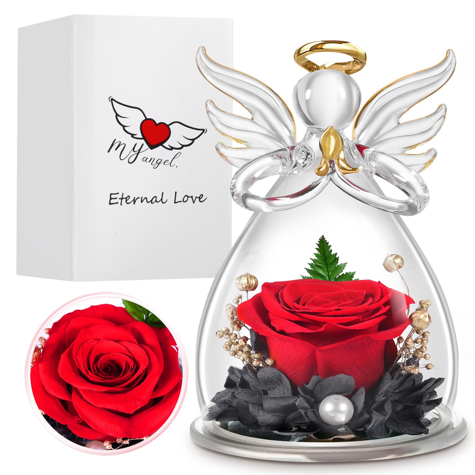 Amazon.com: Suturun Angel Rose Gifts for Women,Angel with Roses Gifts ...