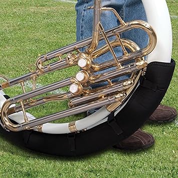 Neotech Sousaphone Cradle Pad Protective Ballistic Nylon Pad for Sousaphone Bottom Bow | Prevents Abrasion & Dents | Marching Band Instrument Accessory Black