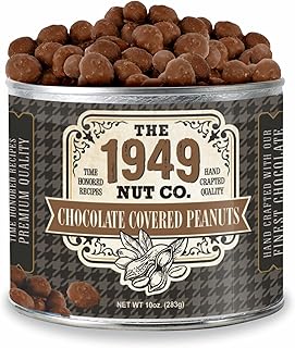 The 1949 Nut Co. Chocolate Covered Virginia Style Peanuts | Oil Roasted Fried with a Unique Crispy Crunch | Extra-Large, Hand-Cooked in the USA with an Old Family Recipe, 10 oz.