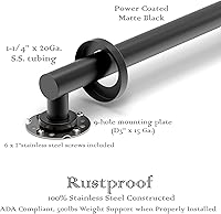 Vista 4 de Barra de agarre compatible con ADA, soporte de peso de 500 libras para seguridad en el baño (16 pulgadas, negro mate)