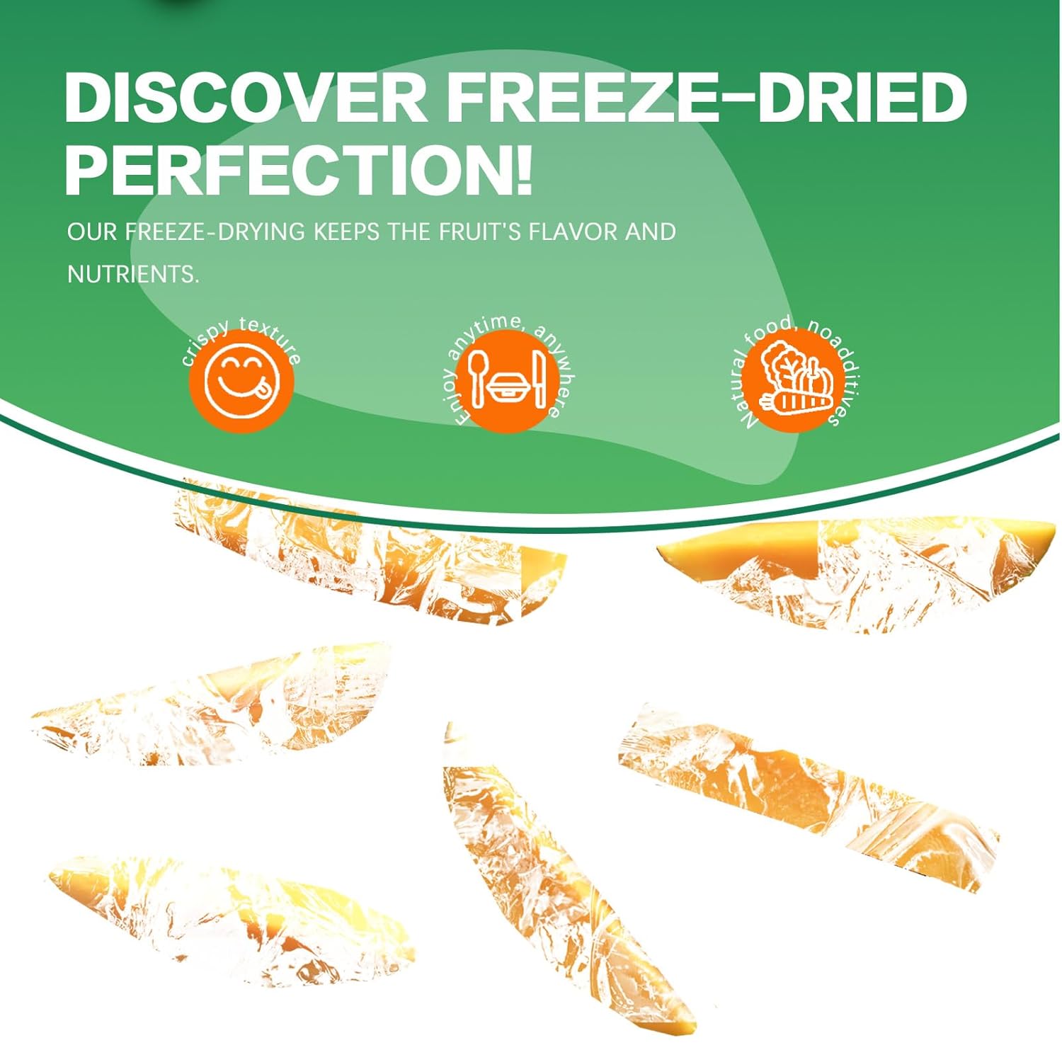 Freeze Dried Mango, 4.23OZ Freeze Dried Fruit, Mango Slices, No Add Sugar, Dried Mangoes, Fruit Snacks, Ideal for Infusing Drinks, Baked Goods and Water - Image 5