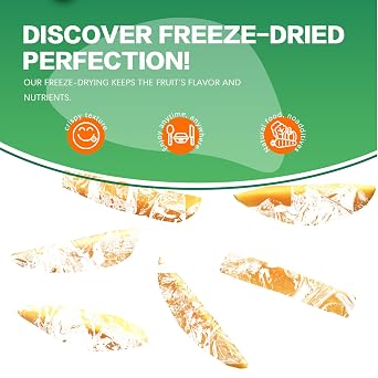 Freeze Dried Mango, 4.23OZ Freeze Dried Fruit, Mango Slices, No Add Sugar, Dried Mangoes, Fruit Snacks, Ideal for Infusing Drinks, Baked Goods and Water