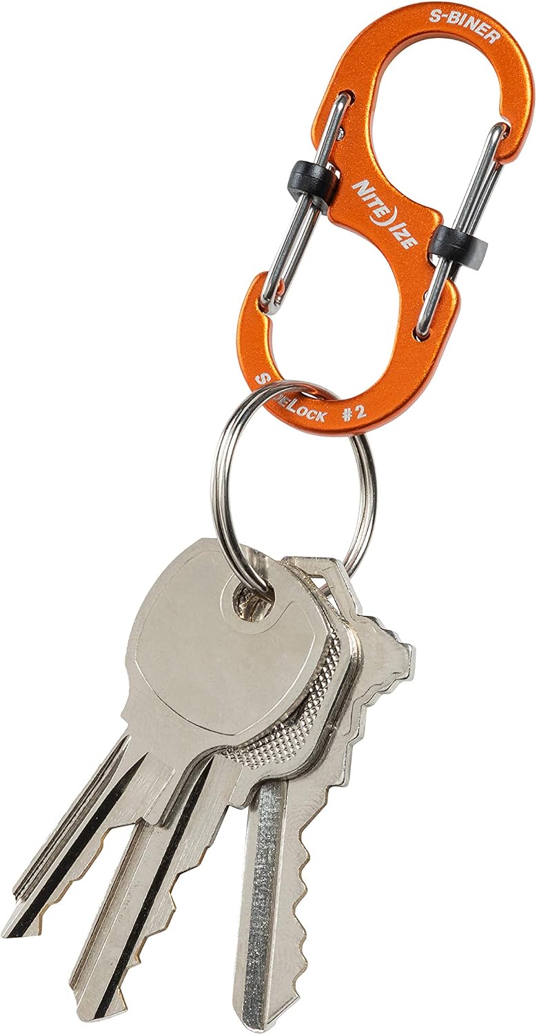 NITE IZE LSBA2-19-R6 S-Biner SlideLock Dual Locking Carabiner, Size #2, Orange