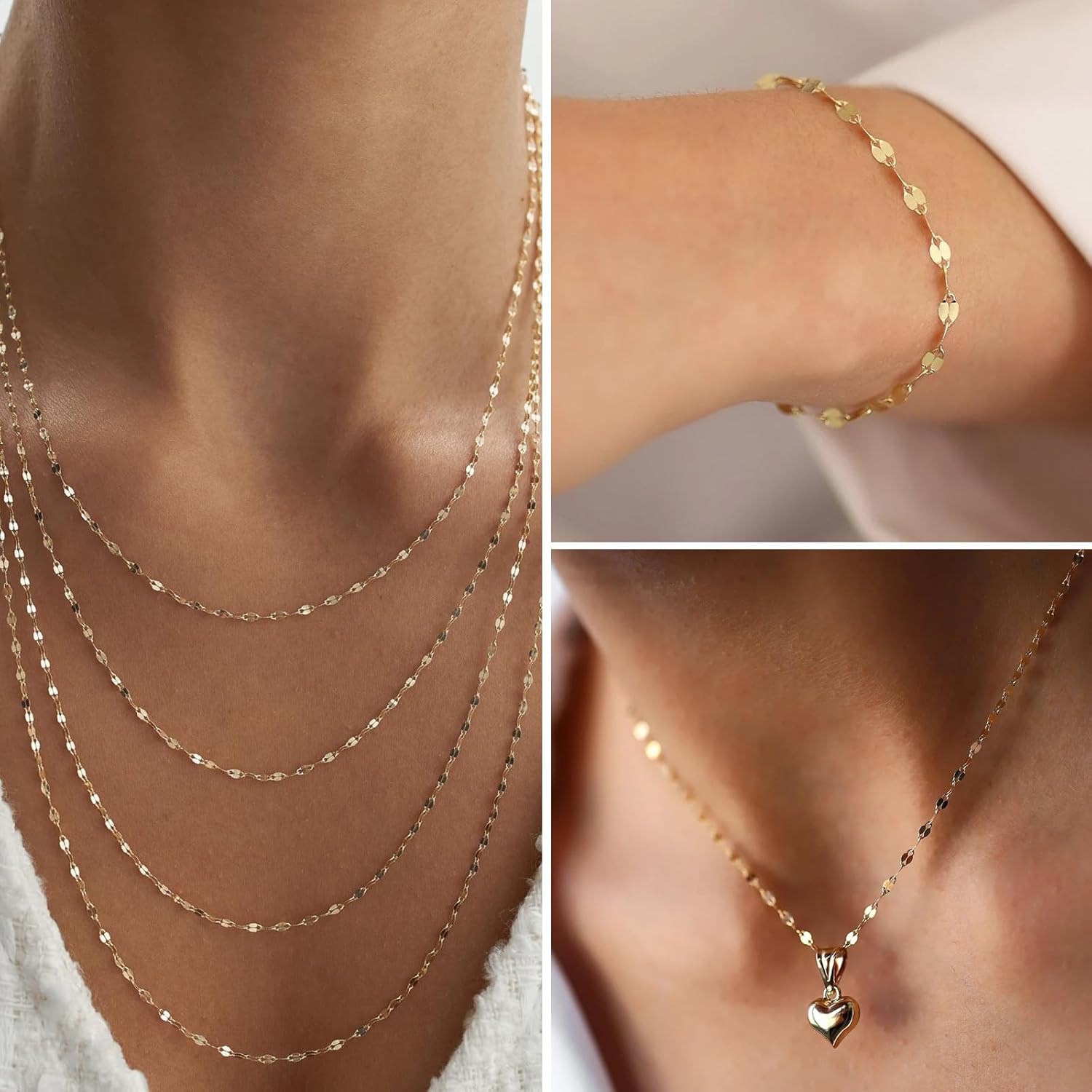 33FT 18K Gold PVD Plated Chains Roll 2mm Stainless Steel Sparkly Lip Link Chains Spool Bulk for DIY Jewelry Making Crafts