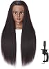 26-28 Inch Mannequin Head Yaki Synthetic Hair Styling Training Head Doll Beauty Mannequin Practice Head with Stand 6611BY0220