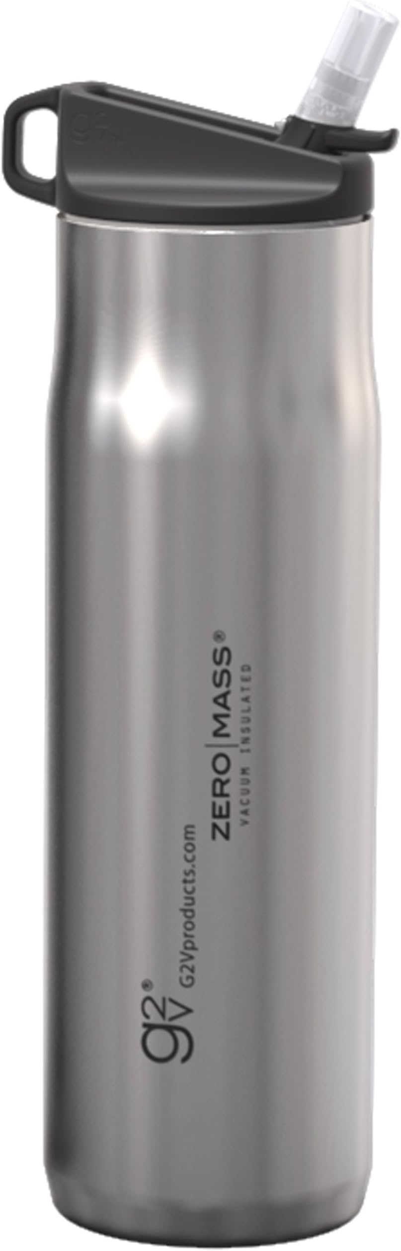 17.5-Ounce ZERO MASS Stainless Steel Water Bottle with Flick Sports Lid with Straw
