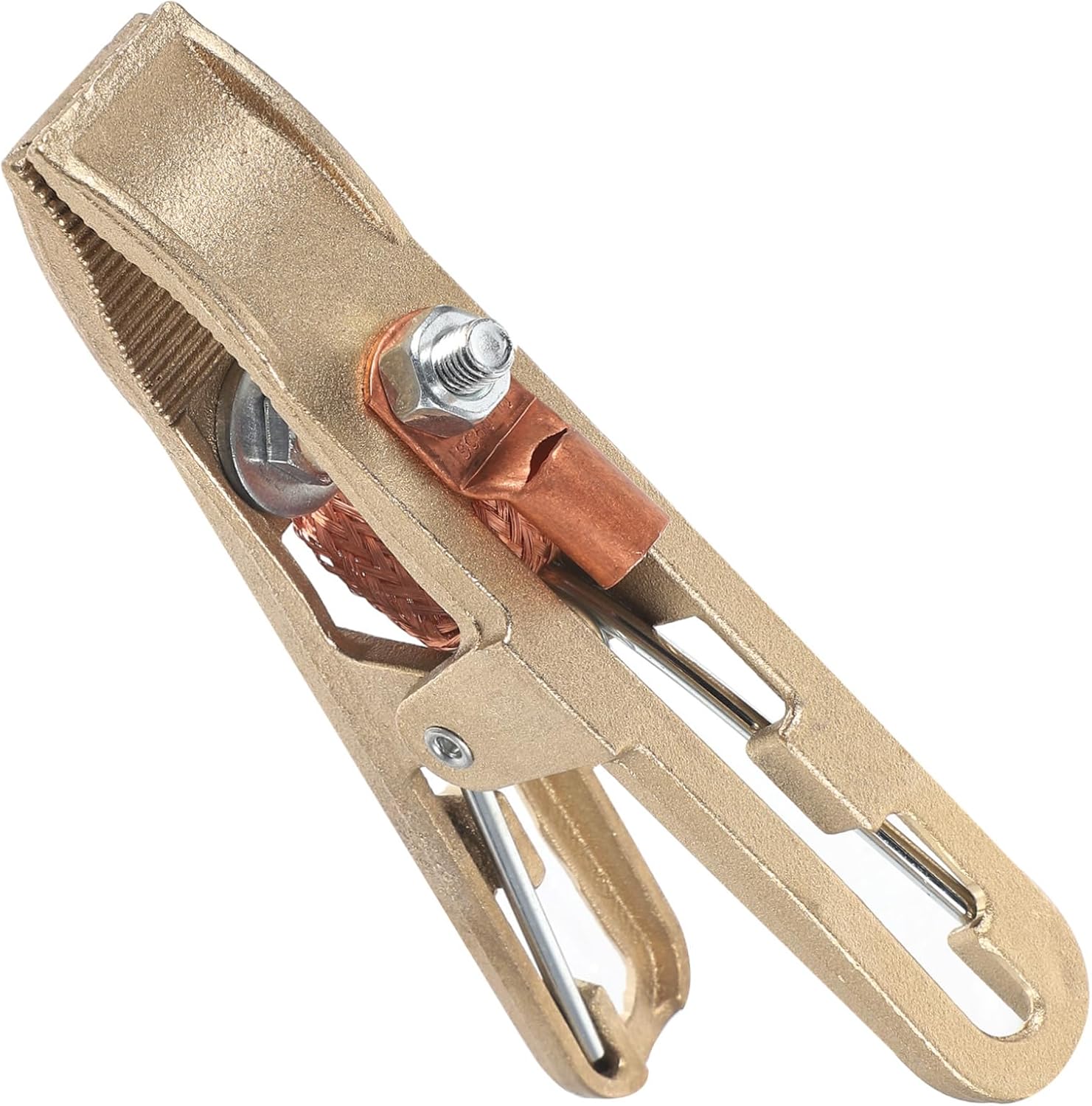 TEHAUX 500A Welding Ground Clamp Heavy Duty Copper Ground Clamp for Reliable Grounding Shaped Design for Tightness for Equipment Durable Welding Accessory