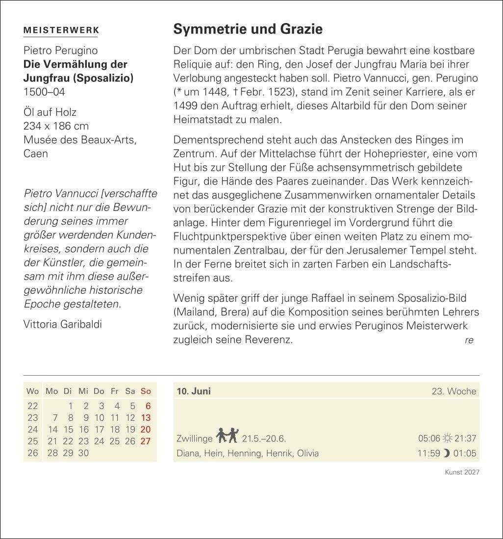 Kunst Tagesabreißkalender 2027 - Kulturkalender - Künstler, Werke, Museen: Kunstvoller Tageskalender 2027 zum Abreißen. Kultur-Kalender mit hochkarätigen Kunstwerken aus Galerien und Museen aller Welt