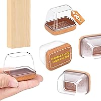 Vista 46 de Ezprotekt 16 piezas de protectores de patas de silla de silicona rectangulares, cubiertas de patas de muebles de fieltro rectangulares negras