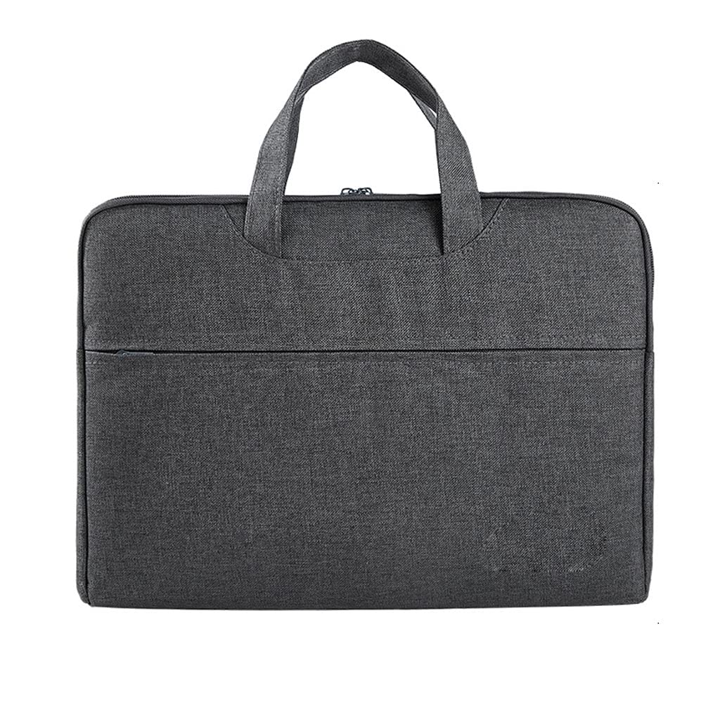 Cartelle portadocumenti Borse di business borse da ufficio Borse a doppio strato Borse di tela a doppio strato Borse da computer A4 File File Pocket con cerniera Pocket (Nero / Grigio) Borsa porta doc