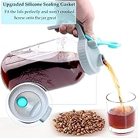 Vista 3 de GMSWEET Mason Jar - Cafetera fría de 64 onzas (2 cuartos de galón) de boca ancha con filtro de preparación para café, té helado, té solar, limonada