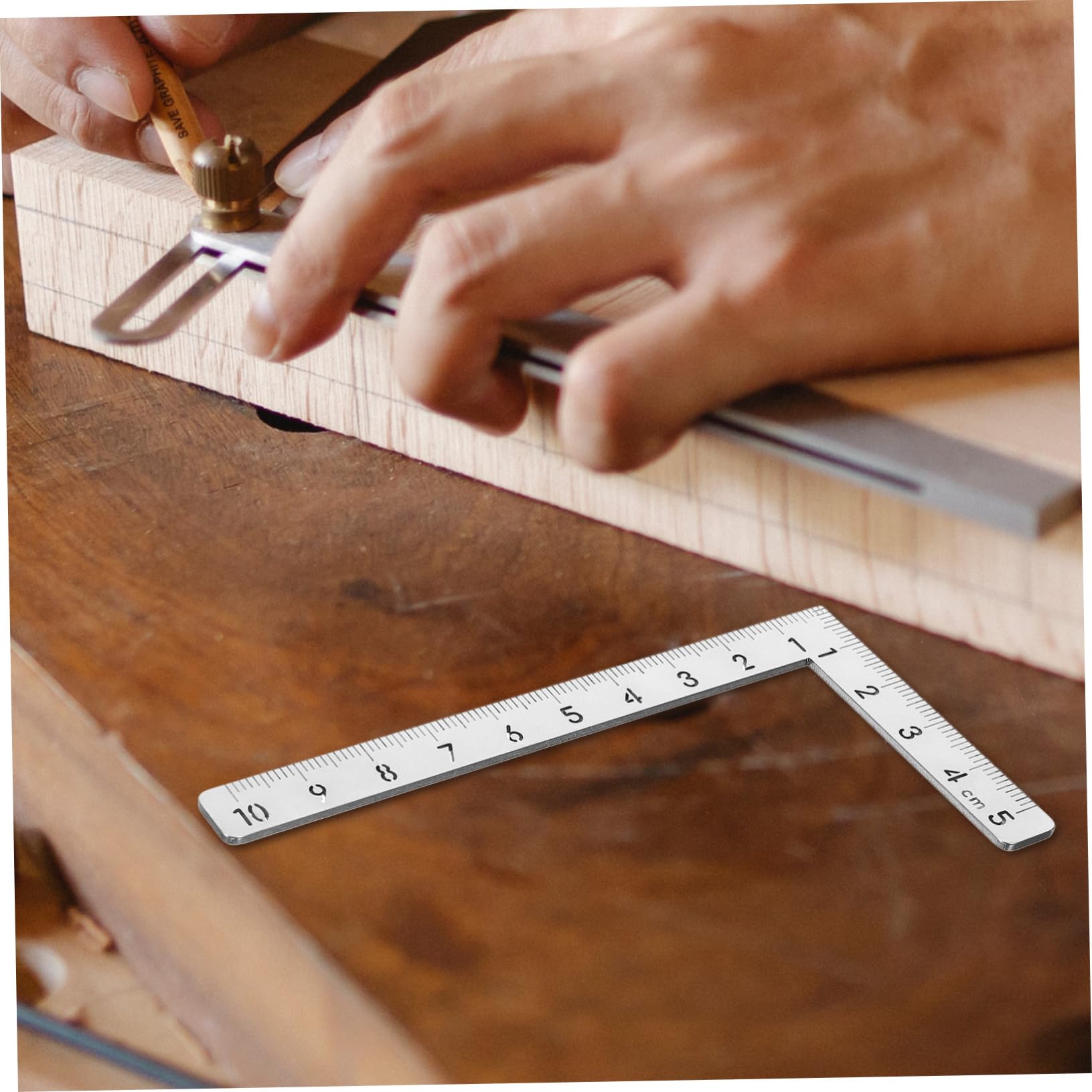 NUOBESTY 4 Pièces Carré Règle De Mesure Pour Le Travail Du Bois Pince D'angle Pour Le Travail Du Bois Outils De Mesure Règle En Métal De Construction s Acier Inoxydable