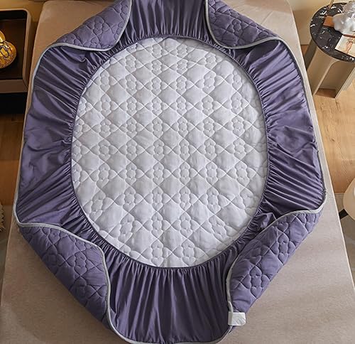 Miniatura 5 de DUNBRI Cubrecolchón, protector de colchón acolchado ajustable, parte superior suave de 3 a 12 pulgadas de profundidad para colchón de enfriamiento