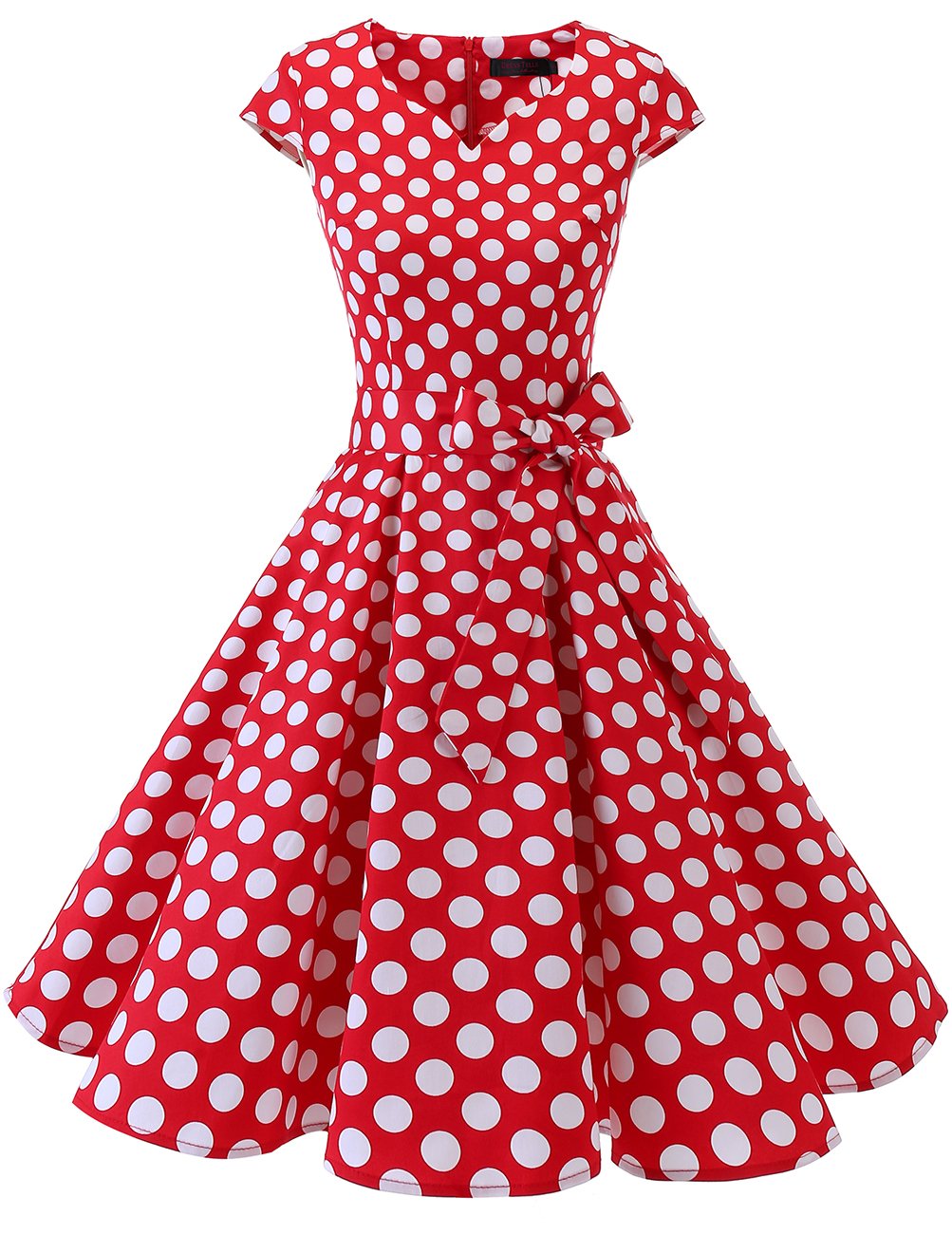 DRESSTELLS Women's Vintage Tea Dress Prom Swing Cocktail Party Dress with Cap-Sleeves, One Size