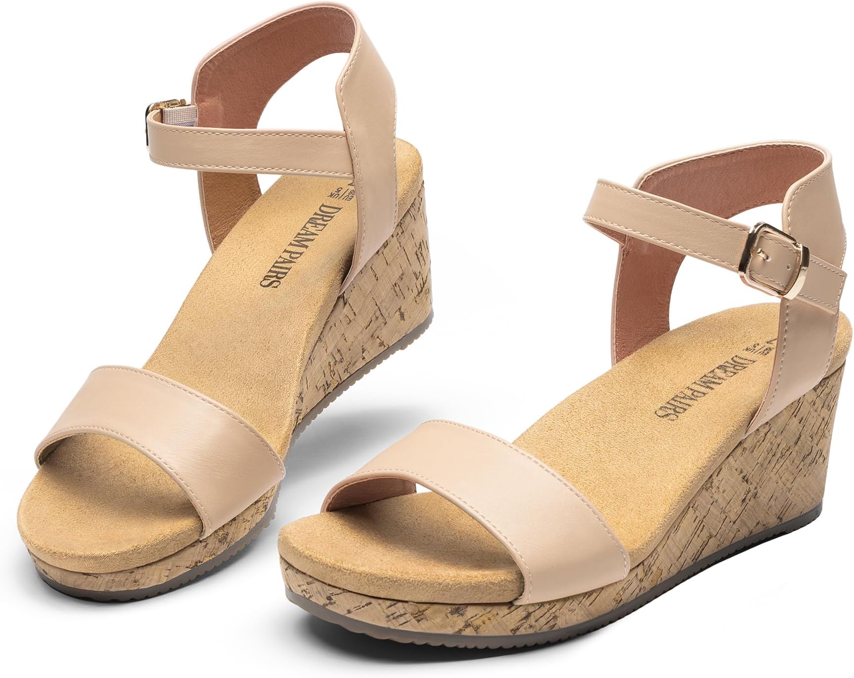 - Women's Open Toe Buckle Ankle Strap Platform Wedge Sandals for Women Summer Dressy Shoes