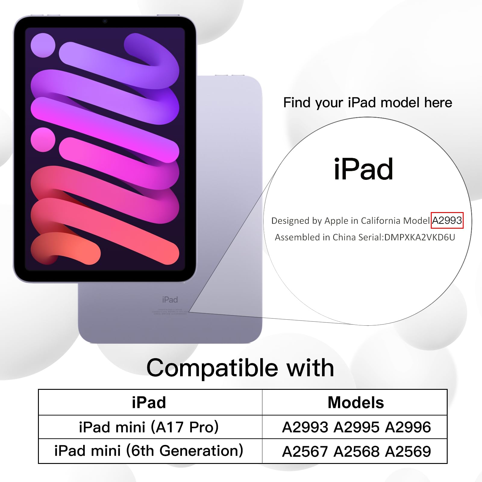 JETech Etui dla iPad mini (A17 Pro, Model 2024, 7. Generacji) / mini 6 (Model 2021, 6. Generacji) z uchwytem na długopis, Szczupły Pokrowiec na Tablet z Miękki Tył z TPU (Jasny Fiolet)
