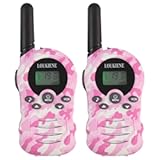 Walkie Talkies for Kids 22 Channels 2 Way Radio Walkie-Talkie Toy with Backlit LCD&comma; 3 KMs Range for 3-12 Year Old Boys Girls Camping Hiking Outdoor Adventure Games &lpar;1 Pair&comma; Pink Camo&rpar;