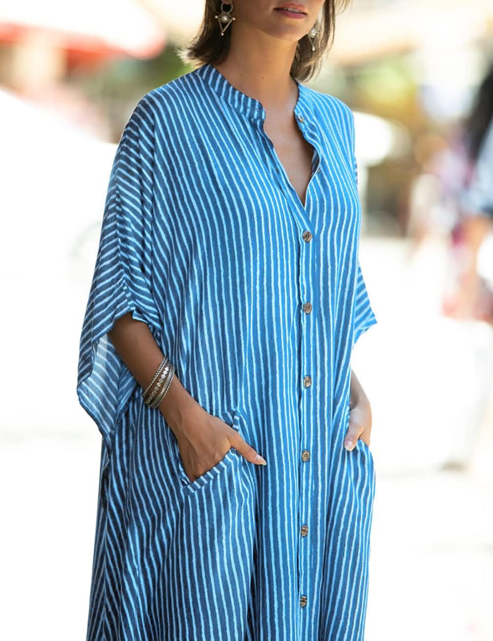 Bsubseach Beach Kaftan Dresses Cheetah Long Rayon Caftan Swim Cover Up Muumuu Animal Dress Oversized Coverups Swimwear