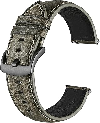 Genuine Leather Watch Band,Italian Pueblo Cowhide,Quick Release,Black Buckle,8 Colors,18mm 19mm 20mm 21mm 22mm