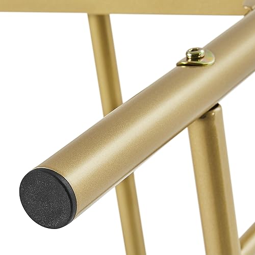 Miniatura 9 de Yaheetech 2 piezas de cama de plataforma de metal dorado antiguo tamaño individual con cabecera de diseño inspirado en estrellas brillantes, base de