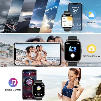 Smart Watch for Men Women Fitness: Make/Answer Call Smart Watches for Men Digital Mens watches Running Waterproof Smartwatch Android Phones iPhone Samsung Compatible Heart Rate Monitor Step Tracker