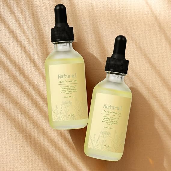 Lavtek Natural Hair Oil with Rosemary Oil, Castor Oil, Argan Oil, Raw Batana Oil, 30ml x 2pcs