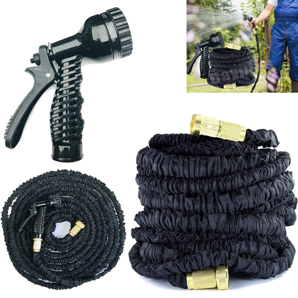 150FT Garden Hose Pipe,Expandable Flexible Extra Long Water Spray Gun w/Brass Fittings,7 Different Modes Spray Nozzle,Compact Hose Pipe,Anti-Leakage for Garden Patio,Car Pet Washing,Cleaning Floor