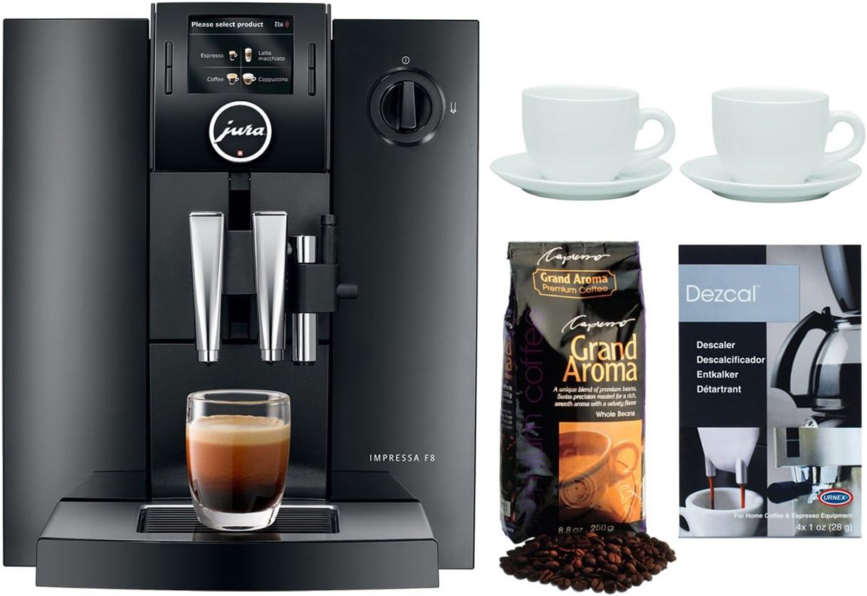 Jura IMPRESSA F8 Automatic Coffee Machine, Black + Capresso