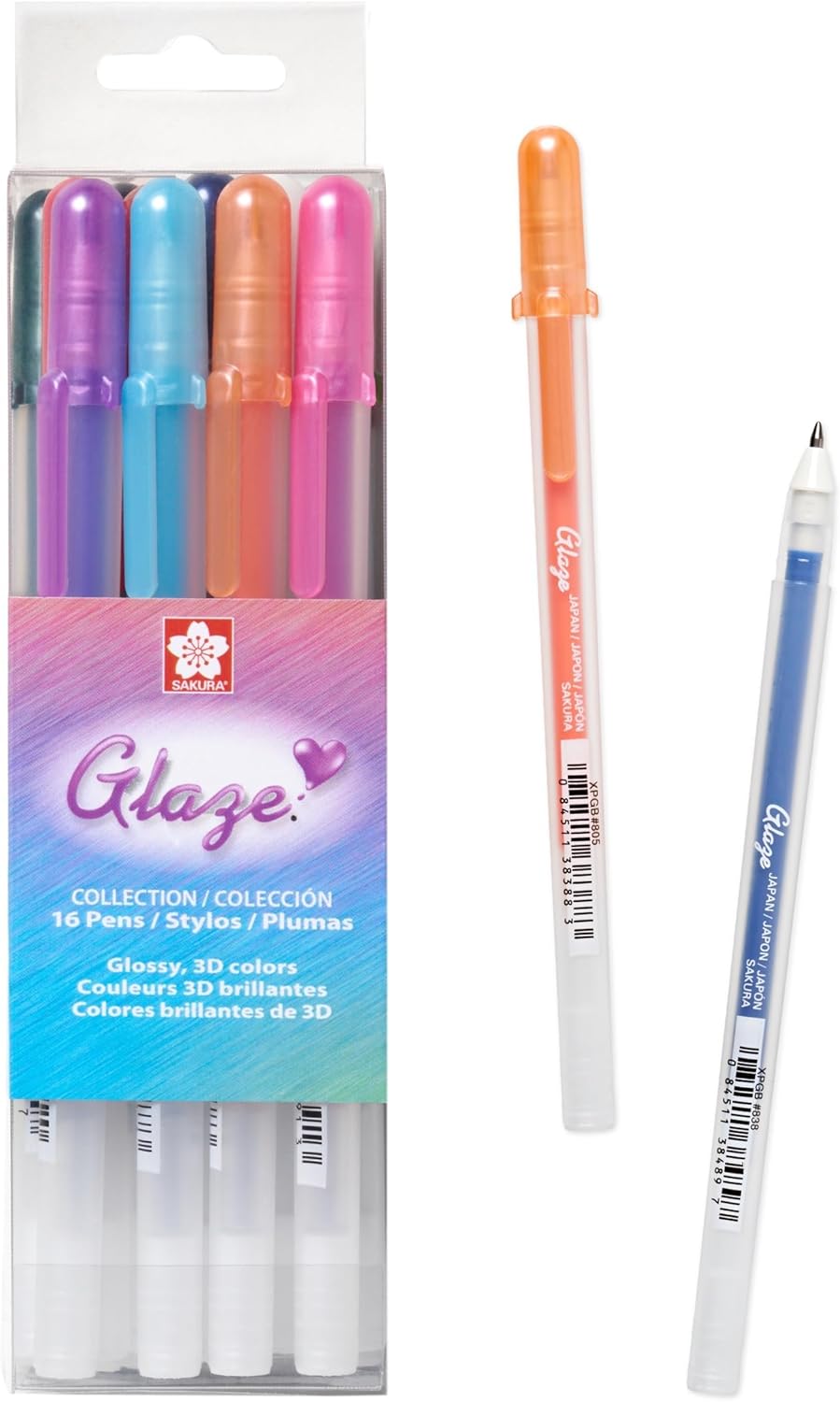 SAKURA 58351 16-Piece Souffle Assorted Colors Cube Collection 3-D Opaque Ink Pen Set