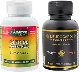 Kit Óleo De Avestruz + Coenzima Q10 Em Cápsulas Sem Sabor