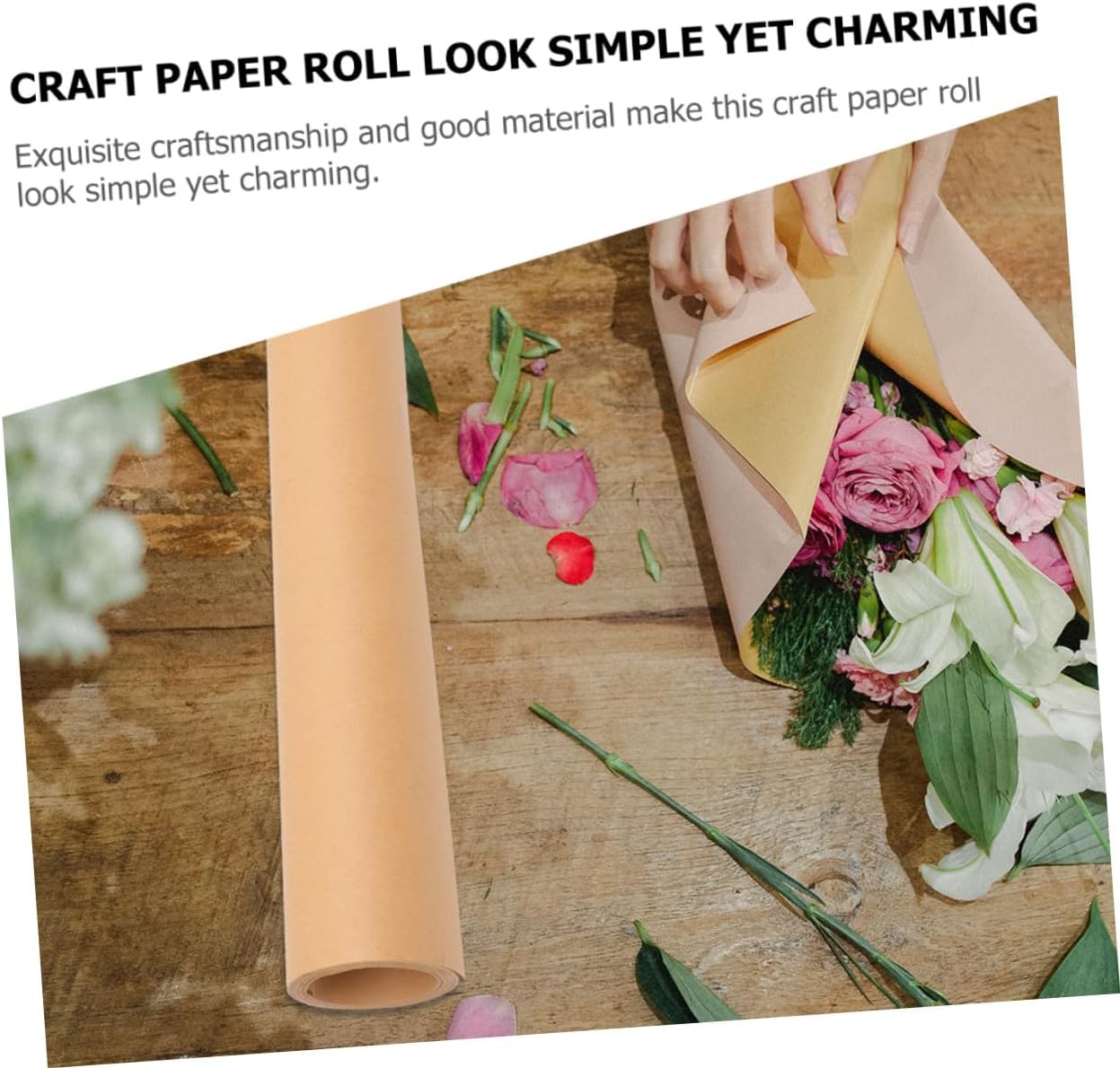 GRADENEVE Brown Kraft Paper Roll 44cm X 30m DIY Wrapping Paper for Packaging and Crafting for Arts and Crafts