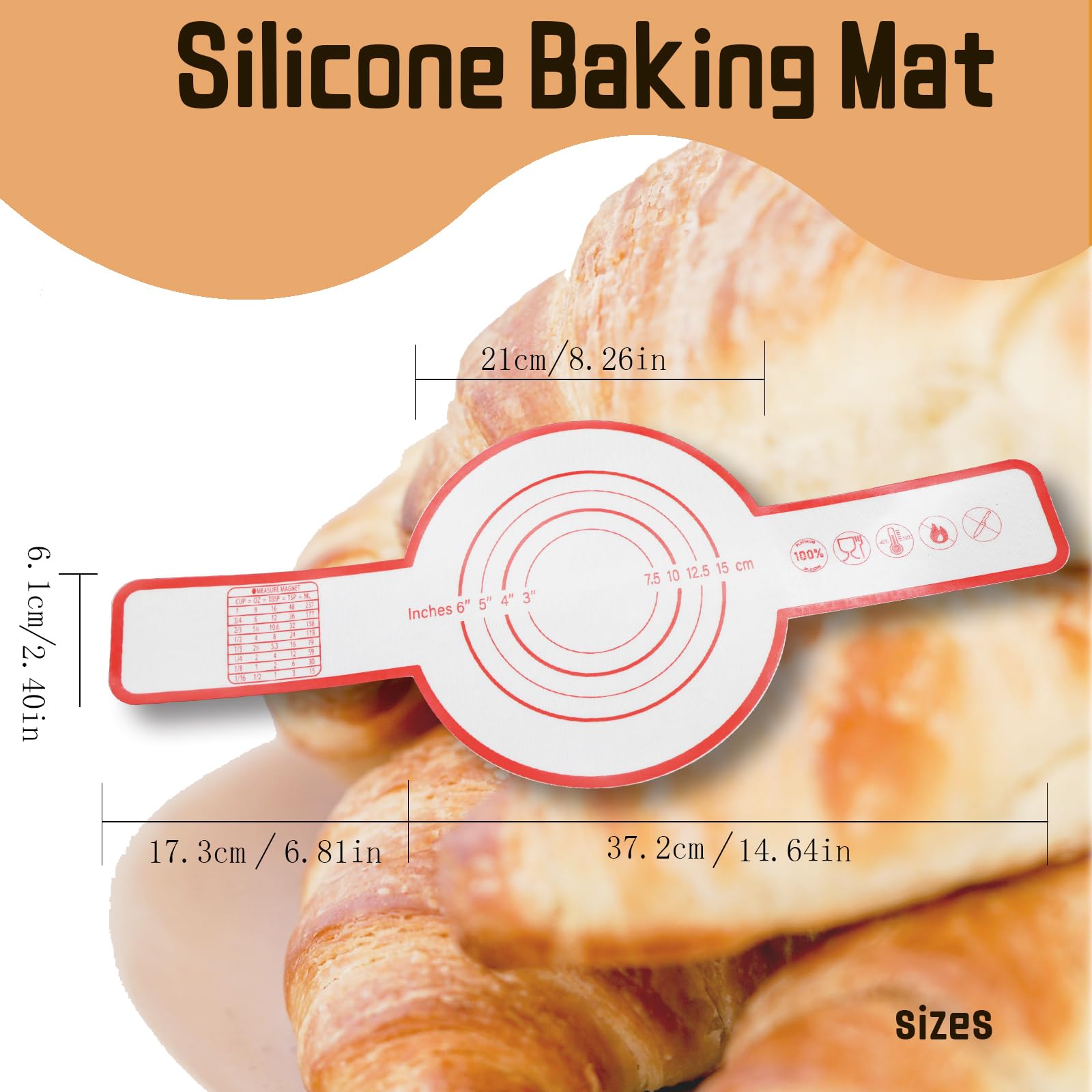 Pmueuff Silikon Backmatten Für Dutch Oven - 2-teilig Mit Langen Griffen