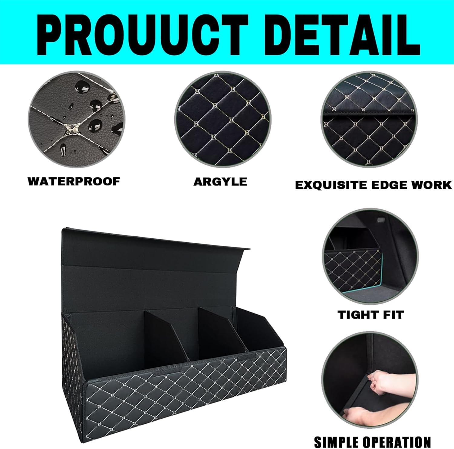 Car Trunk Organizer for Acura TL - Custom Fit, Large Space Outdoor Trunk Organizer with Leather,Fix, 4-Layer Cover, All-Season Use, For Acura TL 2004-2008