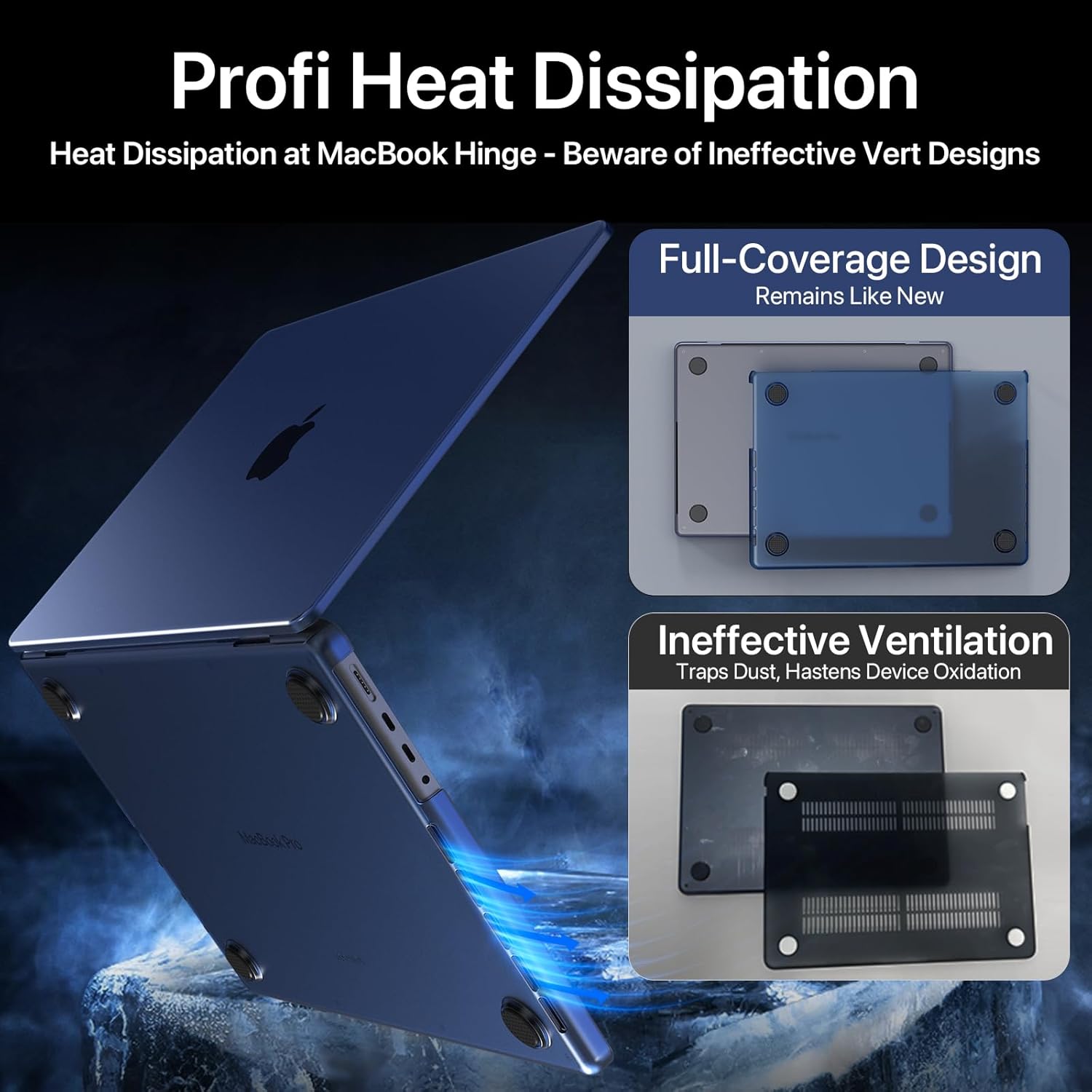 for MacBook Pro 14 inch Case | M5 M4 M3 M2 M1 Pro/Max 2026-2021 | Luxe Chroma, Dazzle Boldly | Protective Hard Shell Laptop Cover | Midnight Blue Clear - Image 6