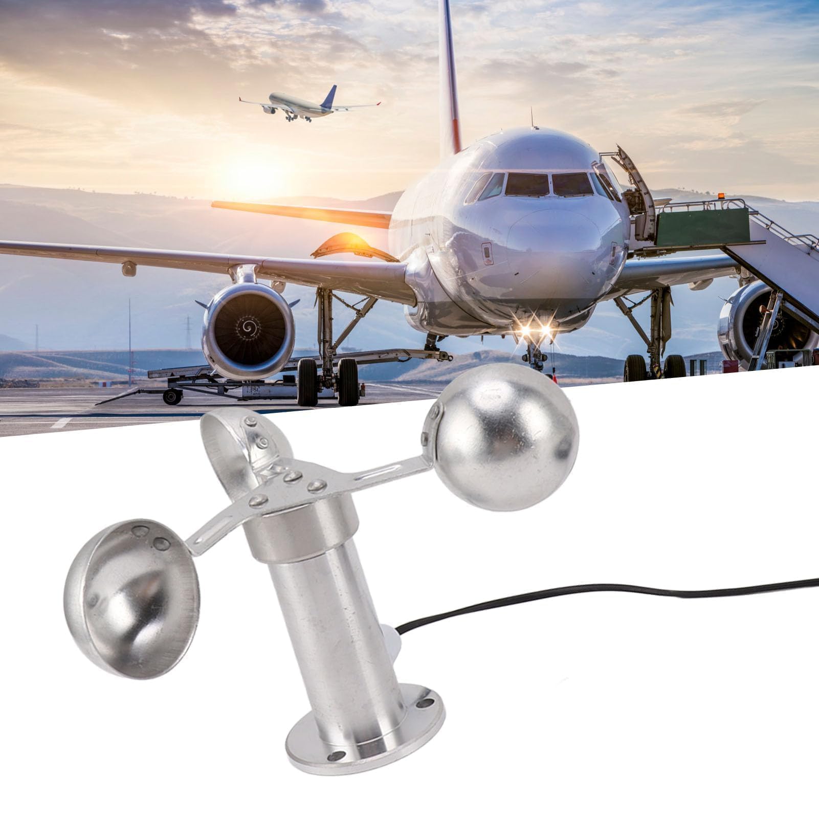 Windgeschwindigkeitssensor Anemometer aus Aluminiumlegierung, 3 Tassen, Genaue Messung für Kraftwerke, Meteorologische Überwachung, Windmessung mit 8 M Kabel